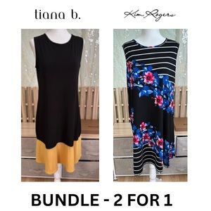 BUNDLE- 2 Light Sleeveless Dresses - Women Size Medium Petite and Size 6 Stretch
